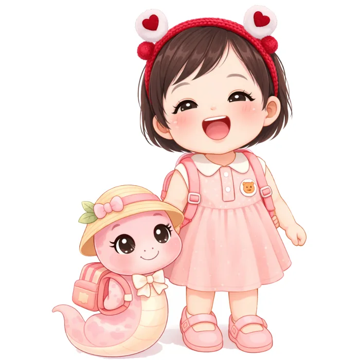 Mẫu chibi trang trí sinh nhật , thôi nôi ,1 tuổi cho bé trai , bé gái sinh  năm con rắn