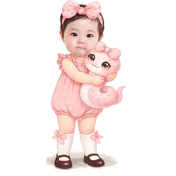 Mẫu chibi trang trí sinh nhật , thôi nôi ,1 tuổi cho bé trai , bé gái sinh  năm con rắn