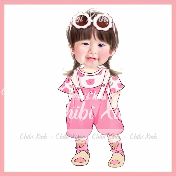Chibi sinh nhật bé gái