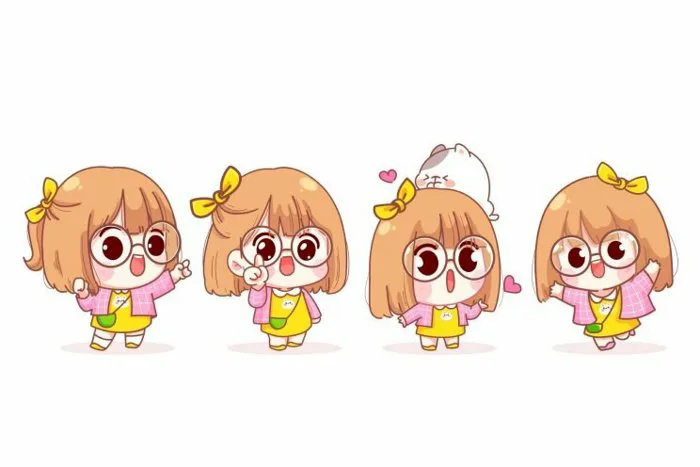 Tải chibi bé gái vector file AI, EPS, SVG, PNG miễn phí