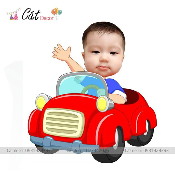 chibi bé trai đi oto - Tổng hợp - Cát Decor Trang trí Đà Nẵng
