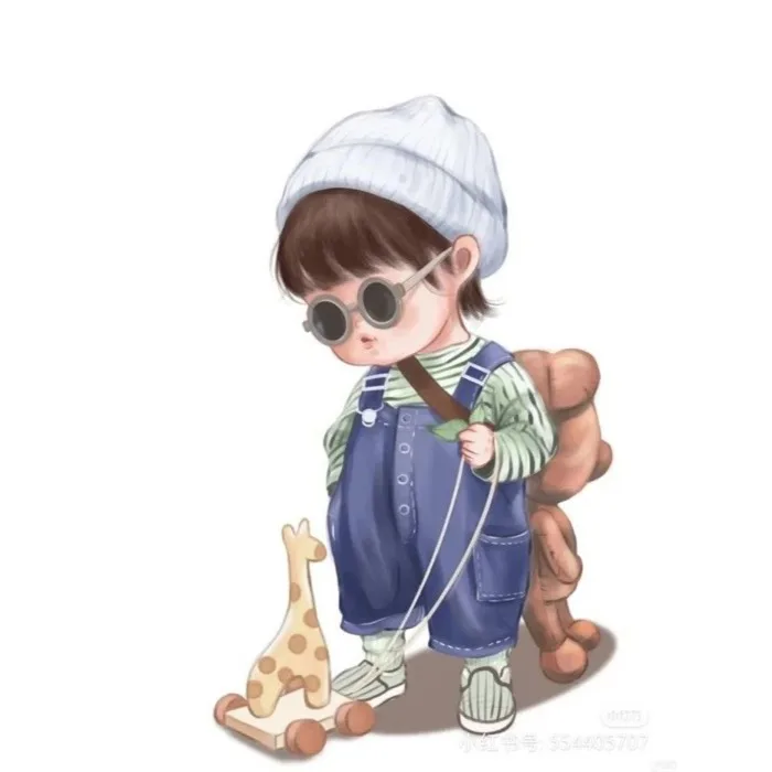 Hình Chibi Bé Trai Ngộ Nghĩnh Trang Trí Sinh Nhật Thôi Nôi, Đầy Tháng MH99  - Miễn Phí Thiết Kế