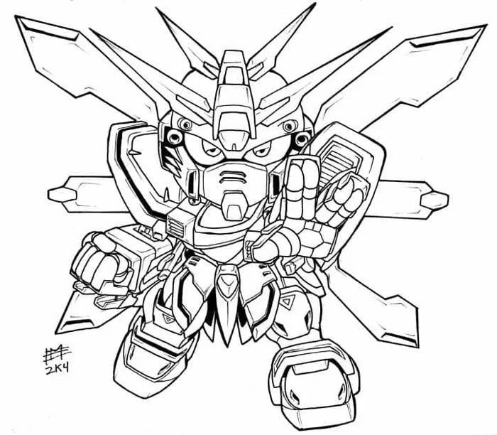 Tô màu Gundam Chibi Dễ Thương - Trang Tô Màu Cho Bé
