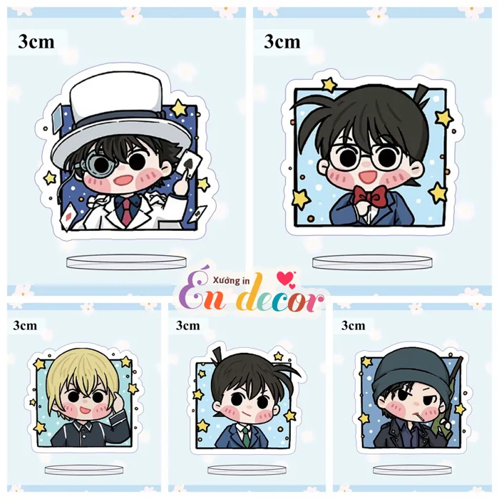 MINI 3cm ) Standee Detective Conan ver vuông cute Thám tử lừng danh anime  mô hình chibi mica trưng bày | Shopee Việt Nam