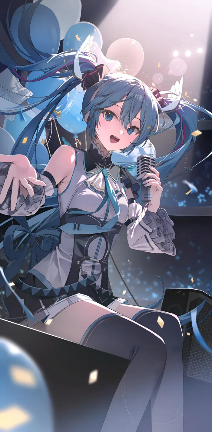Hình Nền Anime 4K Hatsune Miku Trên Sân Khấu Hòa Nhạc | 2010x4096 |  Wallpaper Alchemy