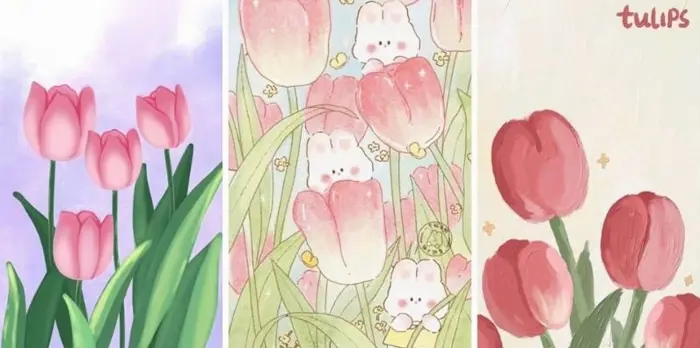 Bộ sưu tập hình nền hoa tulip cute dễ thương cho điện thoại và máy tính