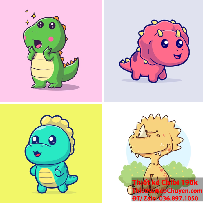 Khủng long chibi, THIẾT KẾ CHIBI 190K CUTE ĐÁNG YÊU