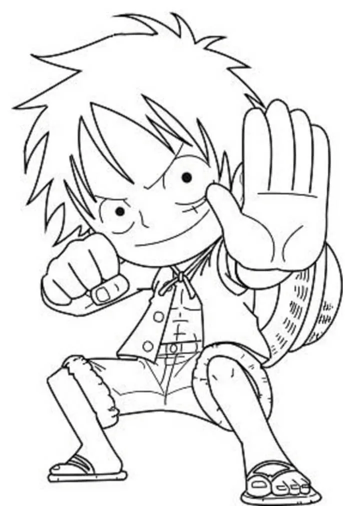 Tô màu Luffy Chibi - Trang Tô Màu Cho Bé