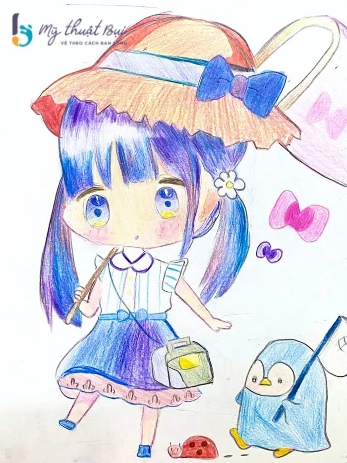 Hướng dẫn cách vẽ chibi nữ đơn giản siêu dễ thương | Mỹ Thuật Bụi