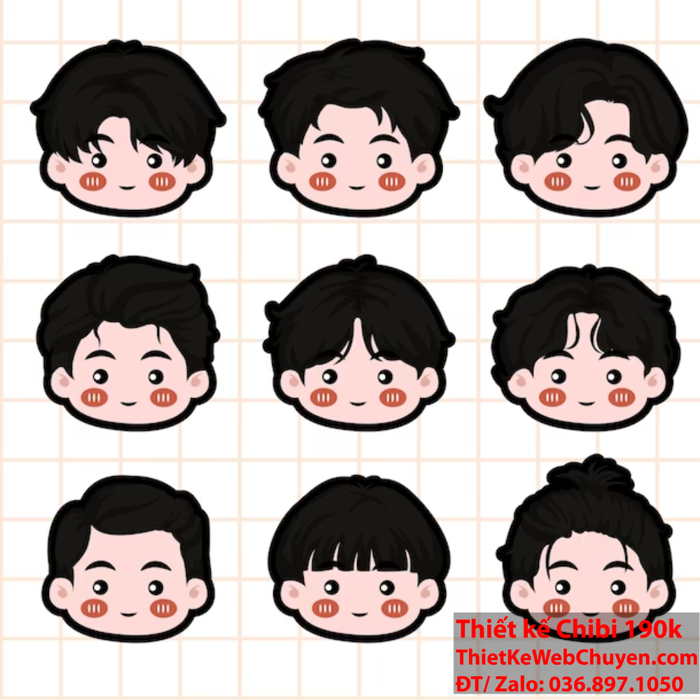 Gương mặt khuôn mặt chibi, THIẾT KẾ 190K CUTE ĐÁNG YÊU