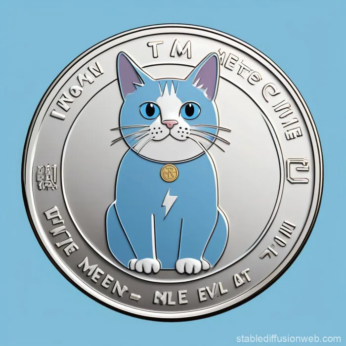 Meme Token Logo with Coin Background and Iconic Cat | Stable Diffusion Trực  tuyến
