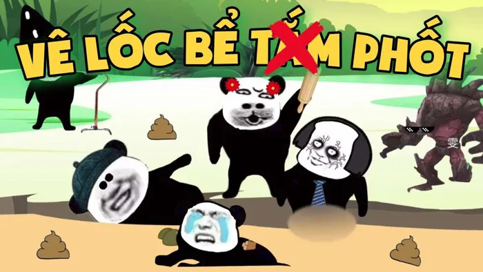 GẤU HÀI HƯỚC: Vê Lốc Bể Tắm (Phốt) | Tập 185 | Phim hoạt hình gấu trúc meme  mặt bựa siêu buồn cười