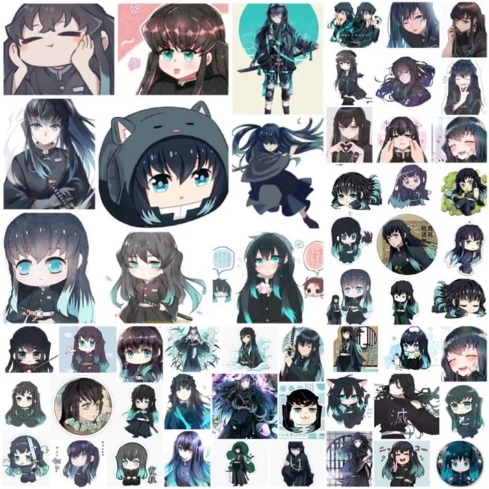 Sticker Muichiro tokito Kimetsu no yaiba 30-60 cái ép lụa khác nhau/hình  dán Hà trụ Tokito Muichiro | Shopee Việt Nam