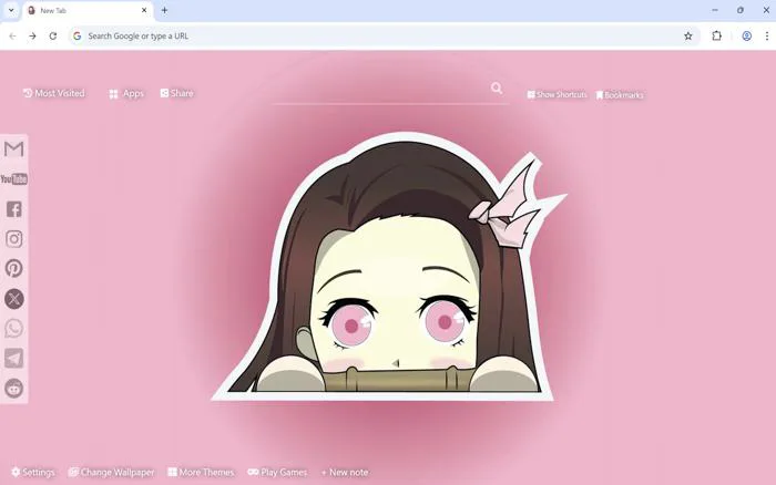Demon Slayer Nezuko Chibi Wallpaper New Tab - Cửa hàng Chrome trực tuyến