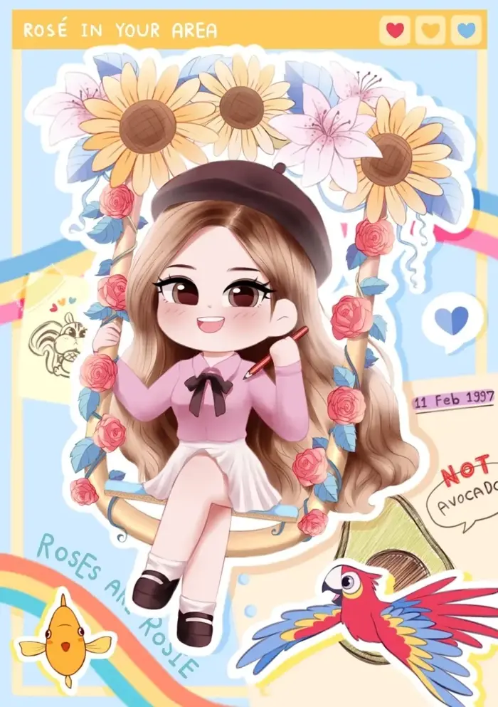 Kho hình ảnh Rose chibi cute miễn phí full HD cho fan