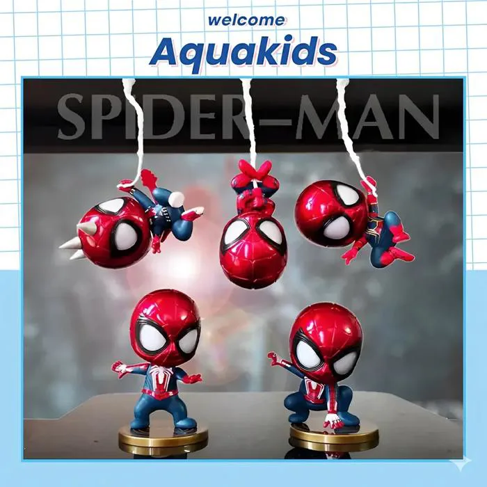 Mô hình người nhện spiderman chibi 9cm bằng nhựa decor cao cấp cho bé  Aquakids | AquaKids