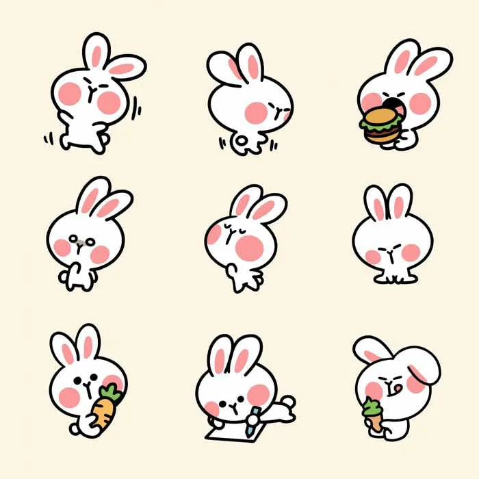 Top 30 mẫu sticker thỏ cute dễ thương ngộ nghĩnh
