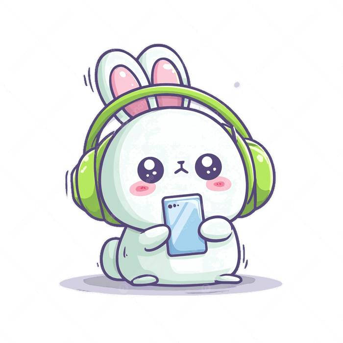 Hình ảnh Chú Thỏ Chibi Dễ Thương Với Tai Nghe Cầm điện Thoại Tạo Dáng Ngại  Ngùng PNG , Clip Nghệ Thuật điện Thoại, Clipart Thỏ, Clipart Thỏ Dễ Thương  PNG trong