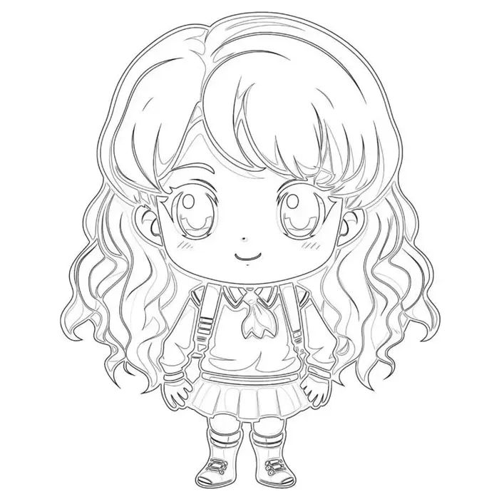 Tranh tô màu các nhân vật anime chibi đẹp và dễ tô