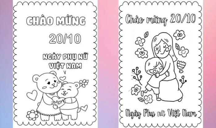 Vẽ tranh 20/10 tặng cô giáo, tặng mẹ đơn giản 2026