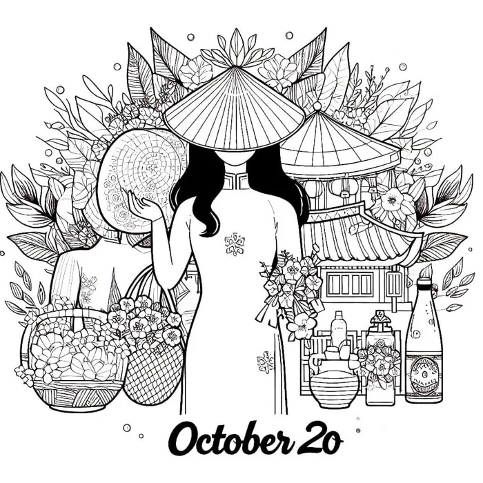 Tranh tô màu 20/10 siêu đáng yêu cho bé