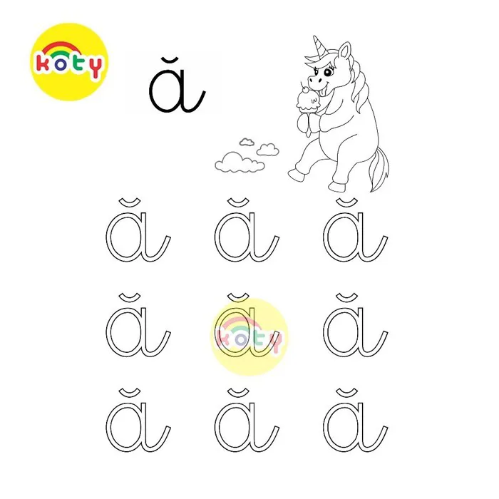 Bộ 29 Tranh Tô Màu Bảng Chữ Cái In Thường Tiếng Việt - Giúp Bé Tập Làm Quen  Với Chữ Cái TV07