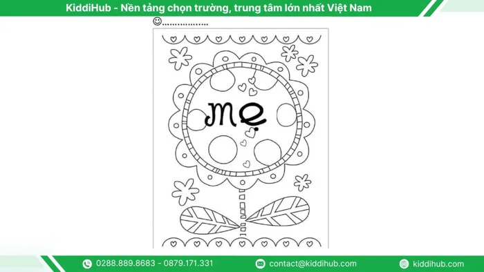 Tranh tô màu 8/3 cho bé tặng mẹ, bà, cô giáo