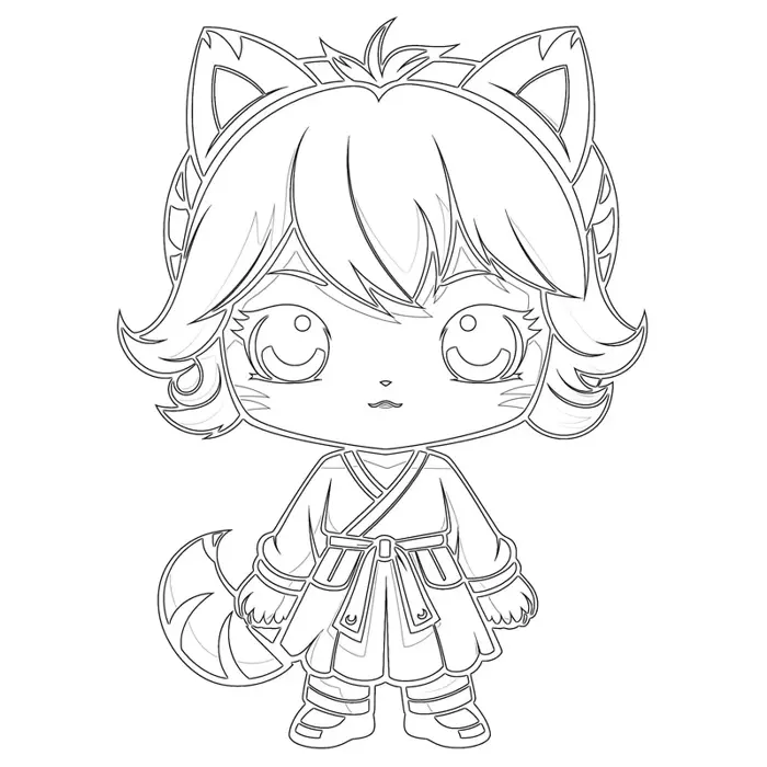Tranh tô màu các nhân vật anime chibi đẹp và dễ tô