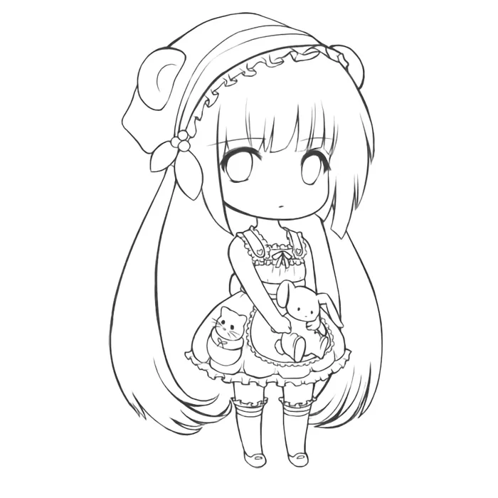 Bộ 50 Tờ Tranh Tô Màu Anime Chibi Bé Gái Cute Khổ A4, A5 - Đồ chơi giấy |  Shopee Việt Nam