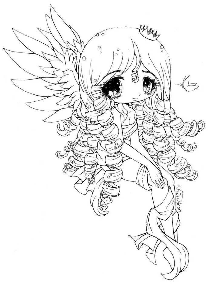 Tranh tô màu anime chibi cute đẹp nhất