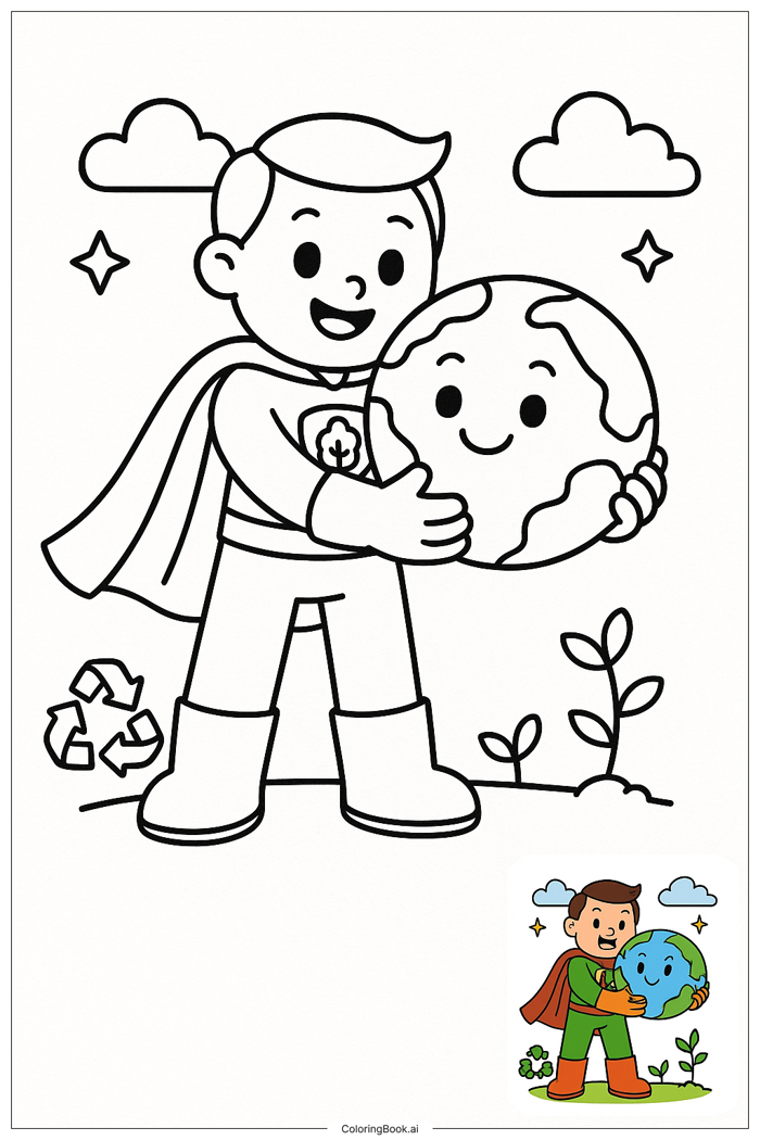 48 trang tô màu Ngày Trái Đất (PDF và PNG miễn phí)