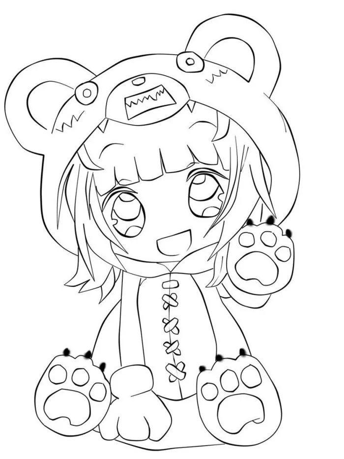 Tranh tô màu anime chibi cute đẹp nhất