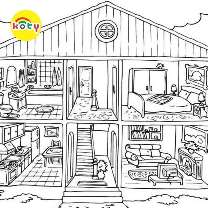 Tranh Tô Màu Dollhouse Ngôi nhà búp bê - Bộ 20 Tờ Tranh Tô Màu A4 A5 Dành  Cho Màu Sáp, Màu Chì - TRANH TÔ MÀU KOTY - Vetranhtomau.com