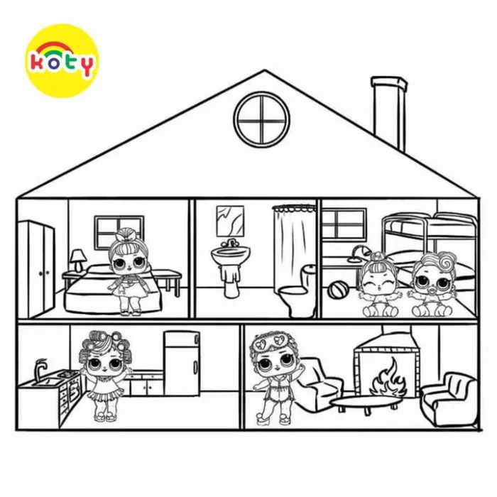 Tranh Tô Màu Dollhouse Ngôi nhà búp bê - Bộ 20 Tờ Tranh Tô Màu A4 A5 Dành  Cho Màu Sáp, Màu Chì - TRANH TÔ MÀU KOTY - Vetranhtomau.com
