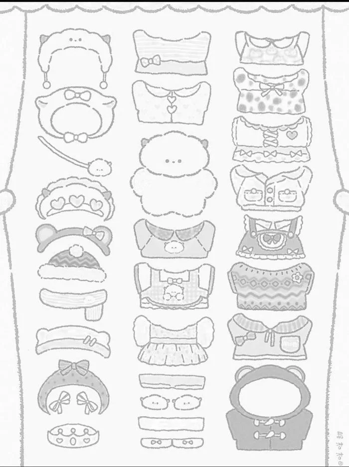 Diy Paper Doll | Búp bê giấy chibi ko màu, Tô màu búp bê giấy, Mô hình giấy  cute ko màu