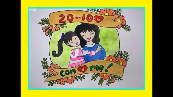 35+ Mẫu Tranh Vẽ 20/10 Dành Tặng Cô, Bà Và Mẹ Đơn Giản Mà Ý Nghĩa