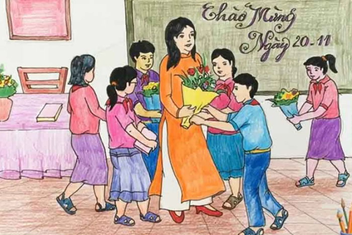 Ý tưởng tranh vẽ 20/11 hay ý nghĩa giúp học sinh tri ân thầy cô