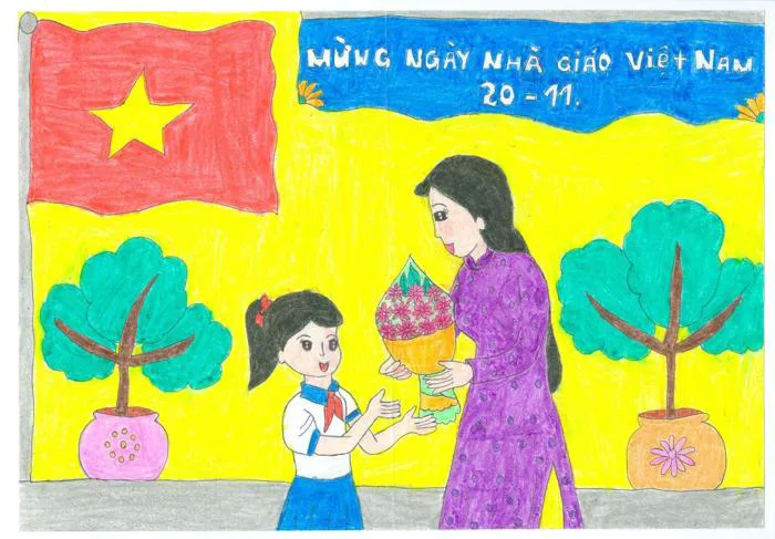 Vẽ tranh ngày 20/11: Hướng dẫn cách vẽ & chủ đề gợi ý