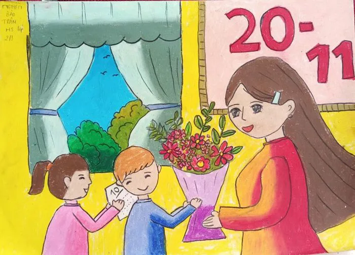 Vẽ tranh ngày 20/11: Hướng dẫn cách vẽ & chủ đề gợi ý