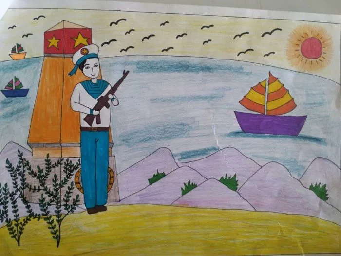 HỘI THI VẼ TRANH: CHỦ ĐỀ CHÚ BỘ ĐỘI CỦA EM CHÀO MỪNG 22/12.
