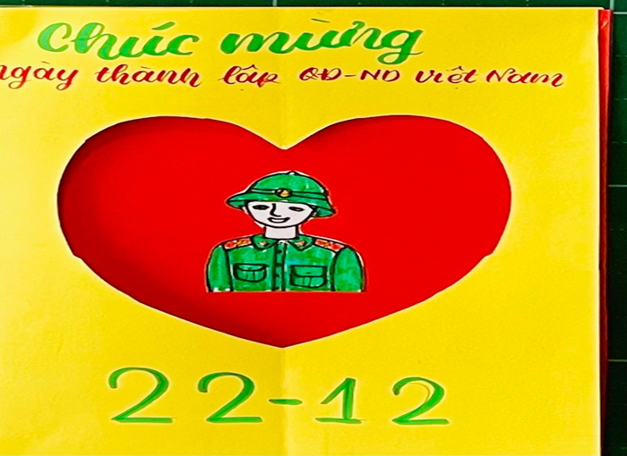 HOẠT ĐỘNG VẼ TRANH CHÀO MỪNG 79 NĂM NGÀY THÀNH LẬP QUÂN ĐỘI NHÂN DÂN VIỆT  NAM 22/12 CỦA TRƯỜNG TIỂU ...