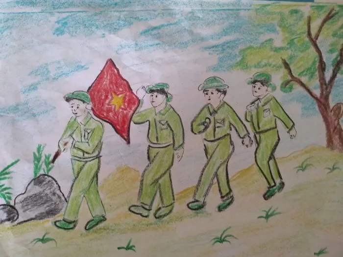 HỘI THI VẼ TRANH: CHỦ ĐỀ CHÚ BỘ ĐỘI CỦA EM CHÀO MỪNG 22/12.