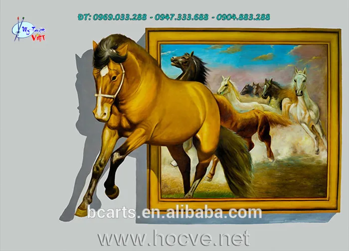 vẽ tranh tường 3d | Học vẽ tranh tường 3d, dạy vẽ phong cảnh online cơ bản  tại Hà Nội, HCM