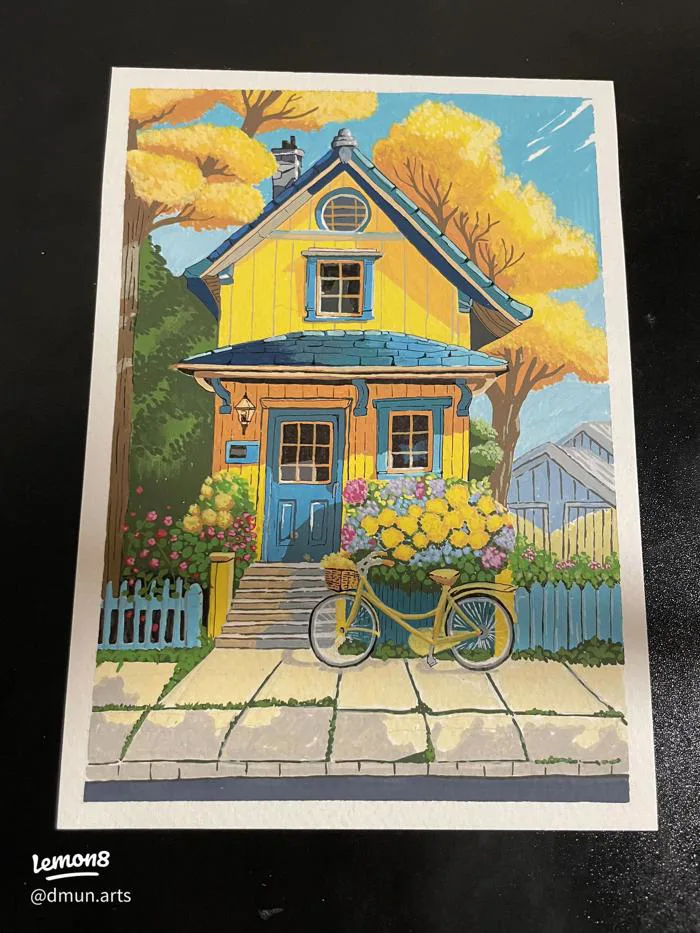 Cách vẽ tranh bằng màu acrylic marker: Ngôi nhà nhỏ dễ thương cho người mới bắt đầu Cách vẽ tranh bằng màu acrylic marker: Ngôi nhà nhỏ dễ thương cho người mới bắt đầu