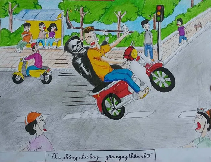 Tổng hợp tranh vẽ an toàn giao thông đẹp nhất