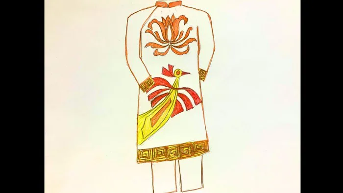 Vẽ áo dài nam hoạ tiết dân tộc đẹp đơn giản – Go shopping happy