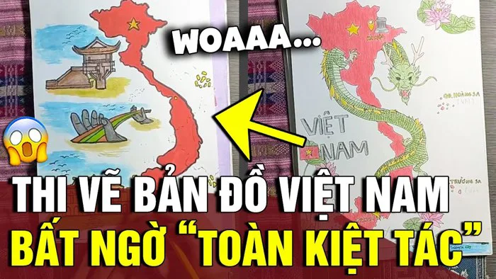 Chấm bài vẽ trang trí 'BẢN ĐỒ VIỆT NAM', thầy giáo gây bất ngờ vì toàn KIỆT  TÁC | Tin Nhanh Official