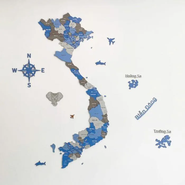 Tranh bản đồ Việt Nam - Biểu tượng nghệ thuật tự hào dân tộc