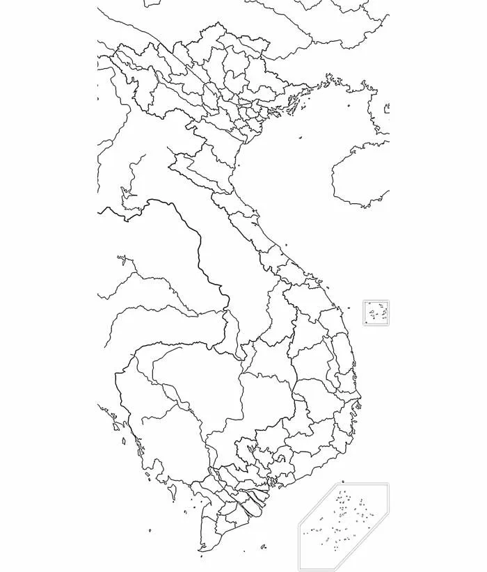 Tô màu Bản Đồ Việt Nam Chi Tiết - Trang Tô Màu Cho Bé