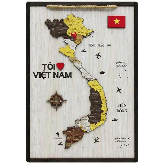 Tranh bản đồ Việt Nam - Biểu tượng nghệ thuật tự hào dân tộc